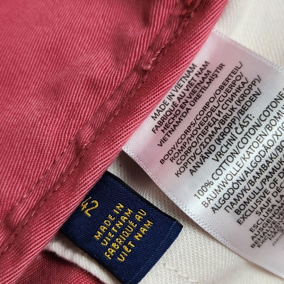 Polo Ralph Lauren Relaxed Fit 100% Cotton Pink Flat Front Shorts. Size 42. - Picture 6 of 6
